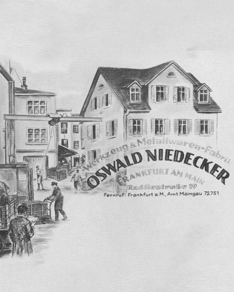 Historic Drawing Oswald Niedecker Metallwarenfabrik 1922
